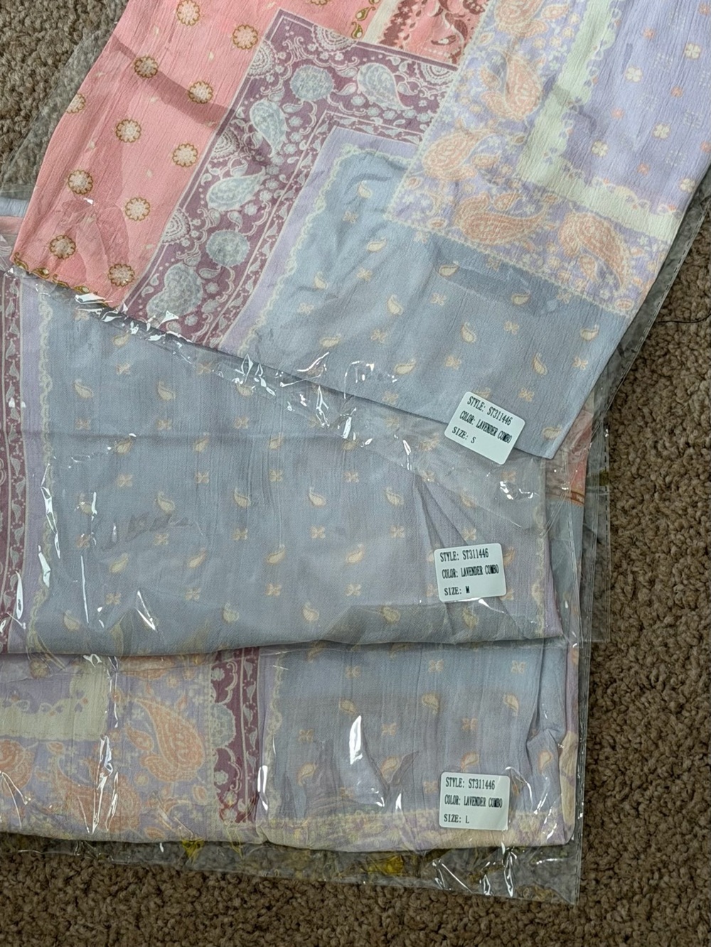 Style Rack Soft Pastel Patchwork Cami - Lavender & Peach - Picture 6 of 8